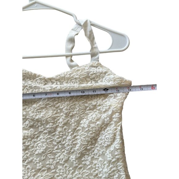 FREE‎ PEOPLE Cream Metallic Ombre Sleeveless Short Dress Women's Medium /m2 - Picture 9 of 10